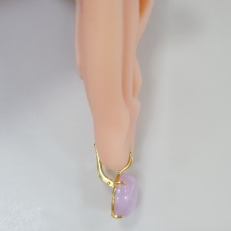 Серебряные серьги с кунцитами